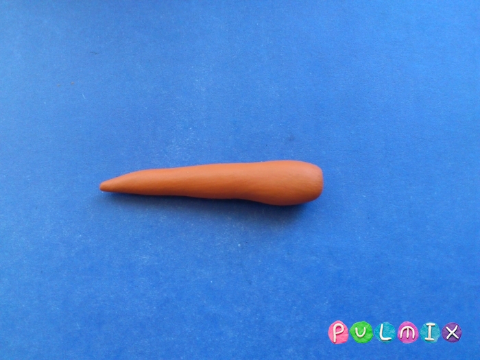 Как слепить морковку из пластилина поэтапно - шаг 3