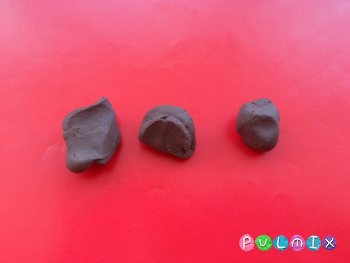 Как слепить шоколадные конфеты из пластилина - шаг 2