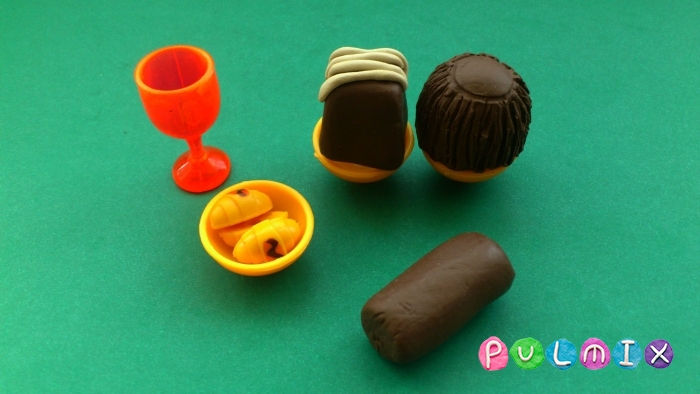Как слепить шоколадные конфеты из пластилина