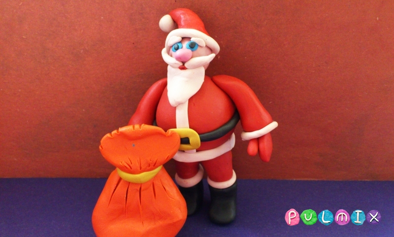 Как сделать Санта-Клауса из пластилина поэтапно