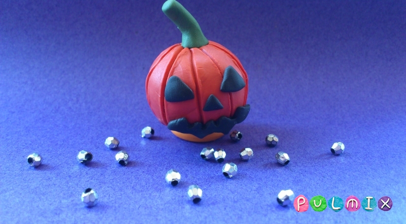 Тыква на Хэллоуин из пластилина. Мастер-класс пошагово с фото
