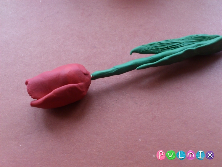 Как слепить тюльпан из пластилина поэтапно - шаг 12
