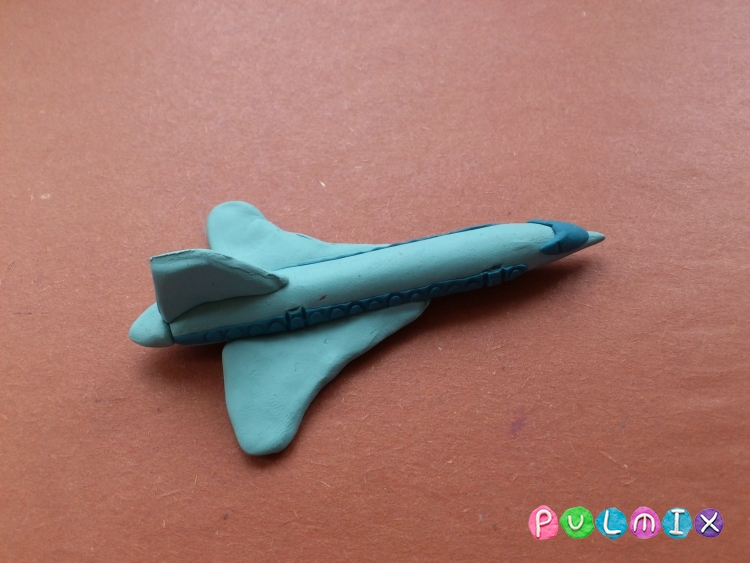 Как слепить самолет Ту-144 из пластилина поэтапно - шаг 9