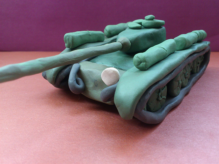 Как слепить танк Т-44 из пластилина пошаговый урок - шаг 19