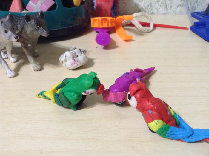 Как сделать попугая из пластилина своими руками